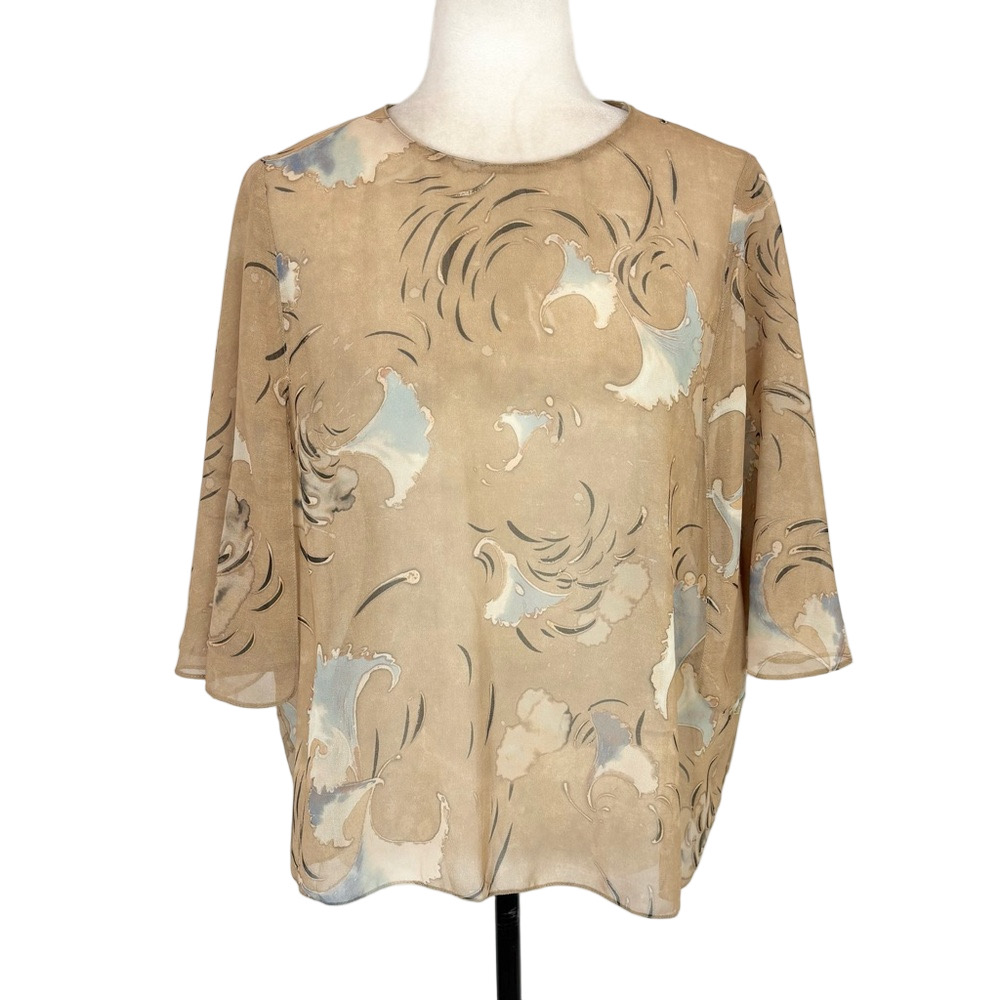 Zara tan sheer blouse, NWT